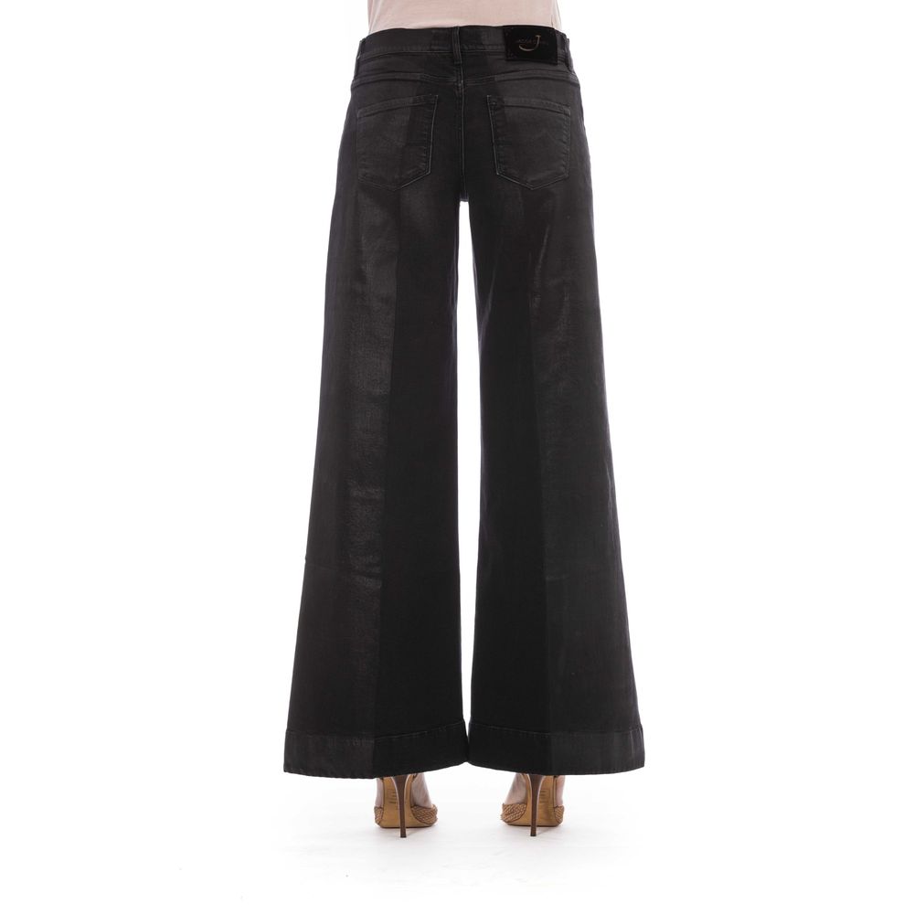 Elegant Palazzo 5 Pocket Black Jeans