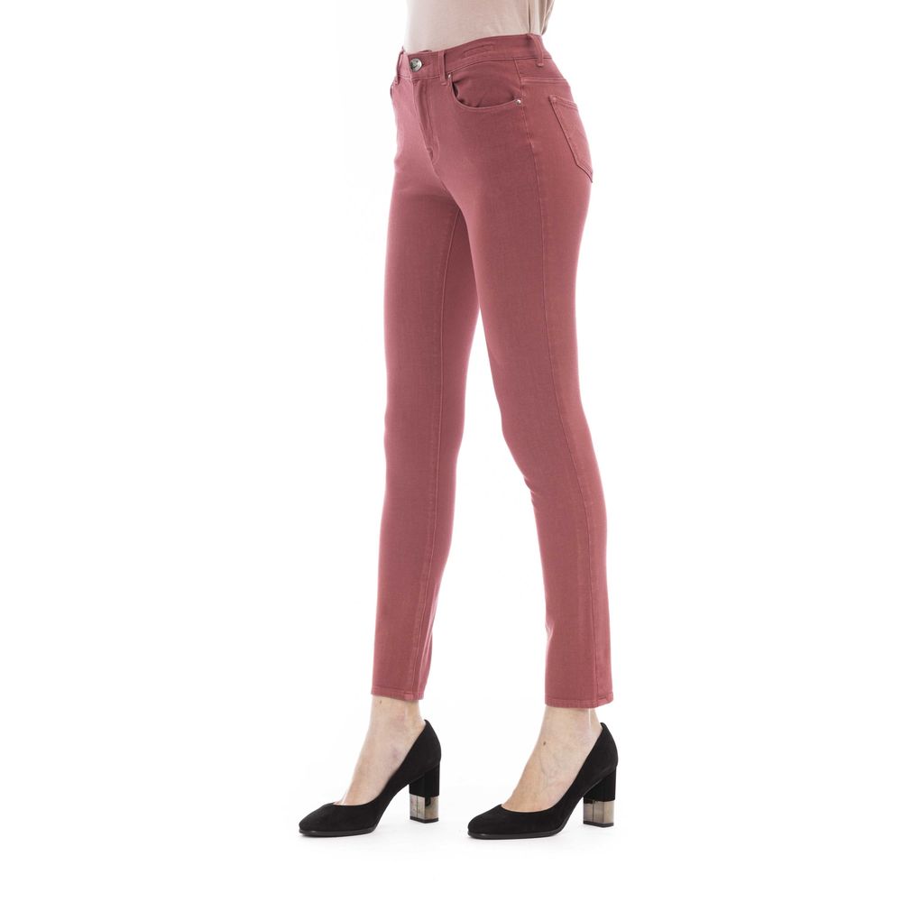 Elegant Burgundy Slim-Fit Jeans