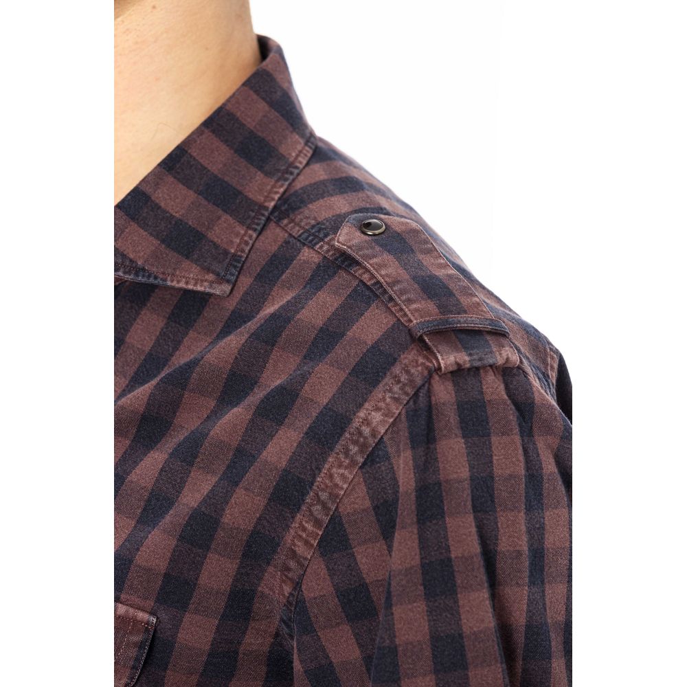 Elegant Burgundy Cotton Shirt for Men