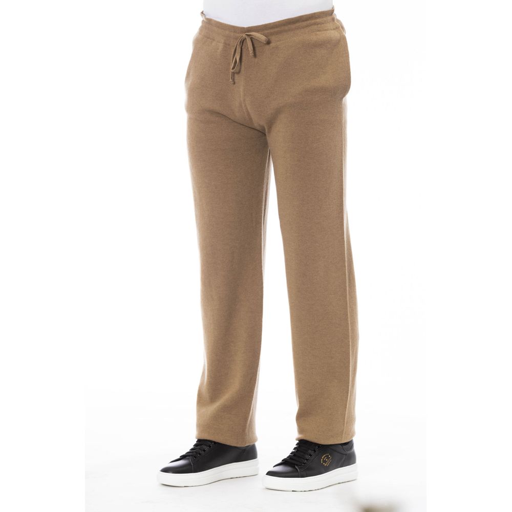 Elegant Beige Drawstring Trousers