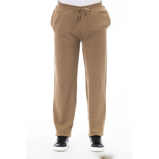 Elegant Beige Drawstring Trousers