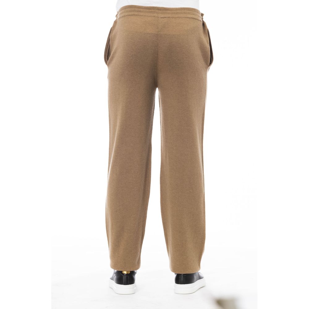 Elegant Beige Drawstring Trousers