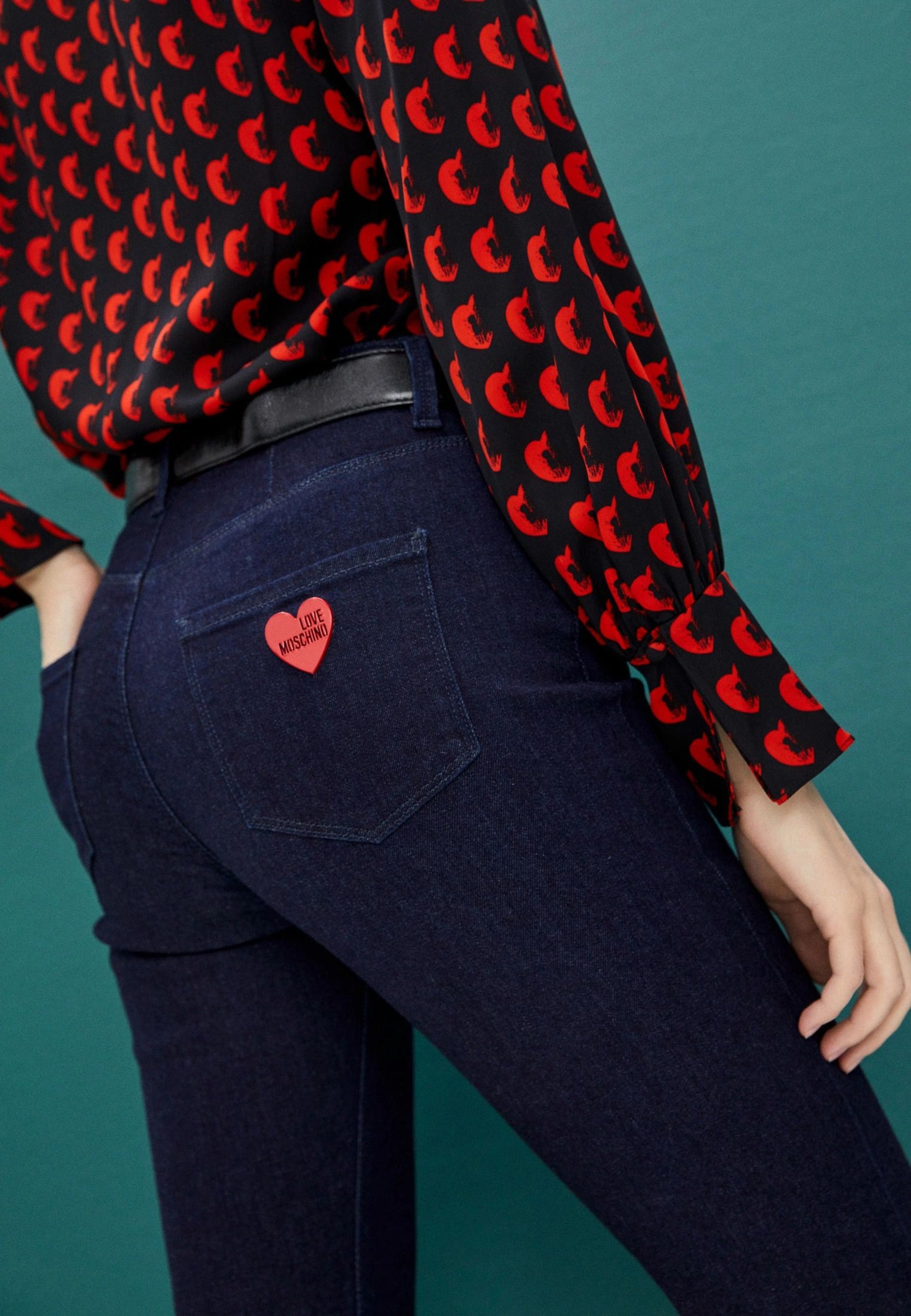 Chic Heart-Back Dark Blue Jeans