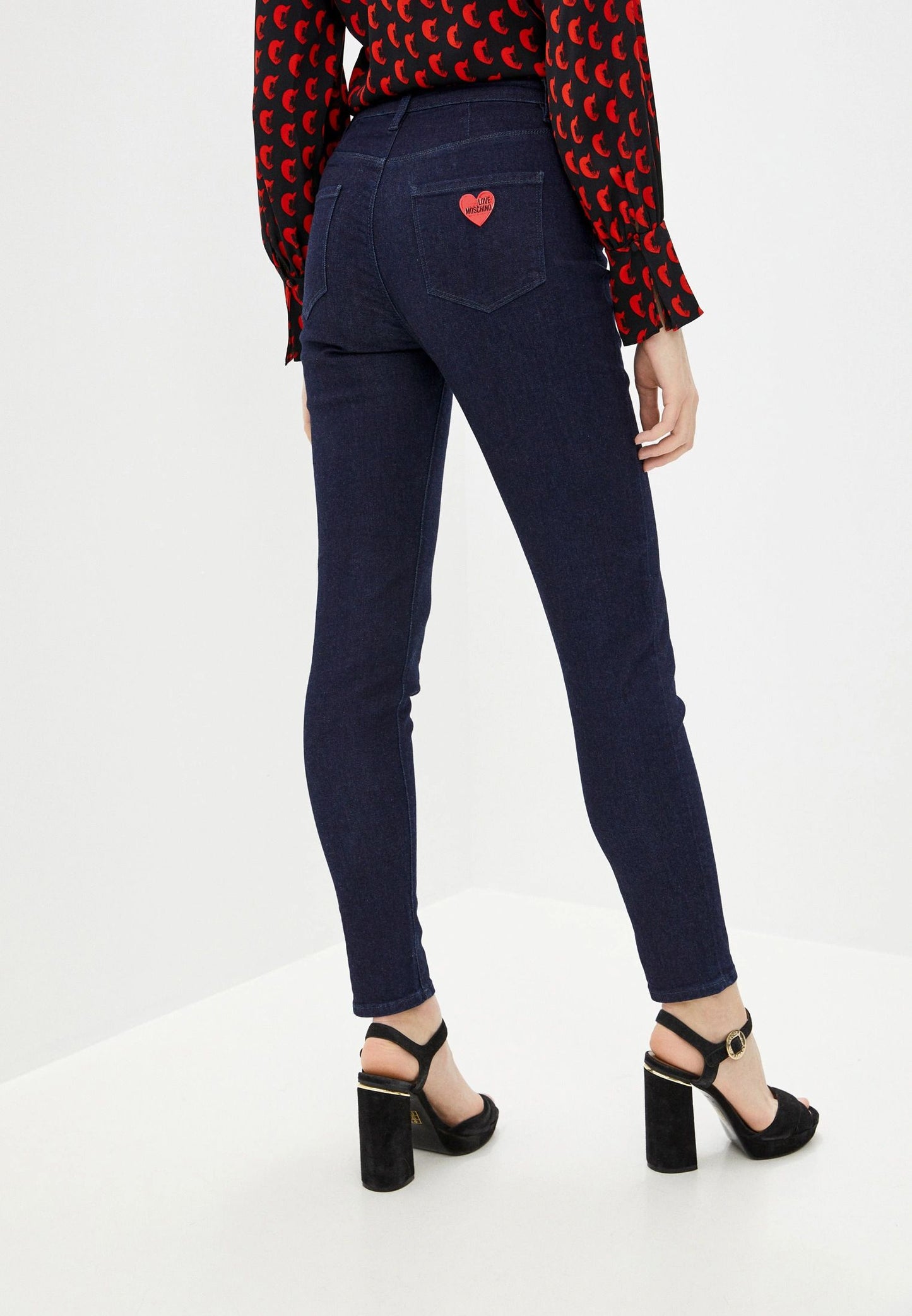 Chic Heart-Back Dark Blue Jeans