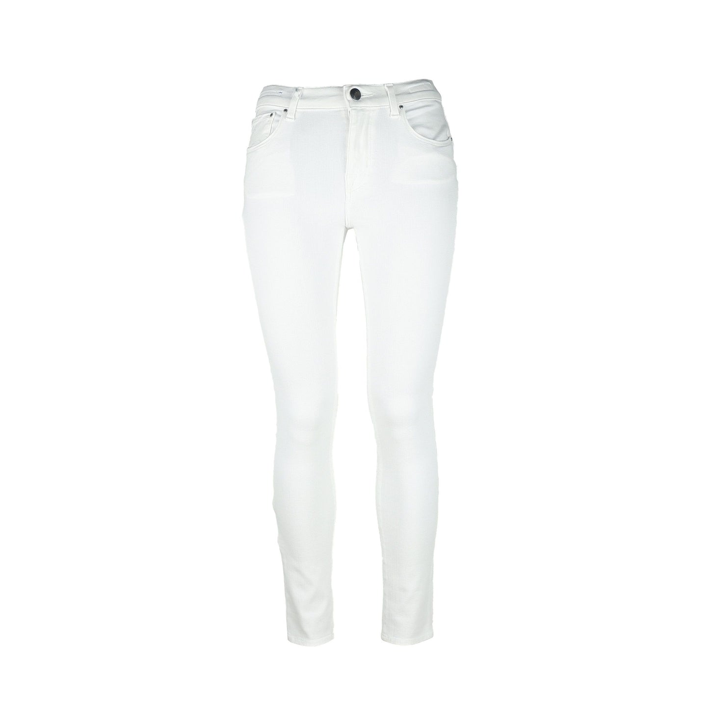 Elegant White Gilda Ladies' Jeans with Pony Skin Patch