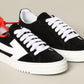 Suede Leather Arrow Logo Sneakers in Black