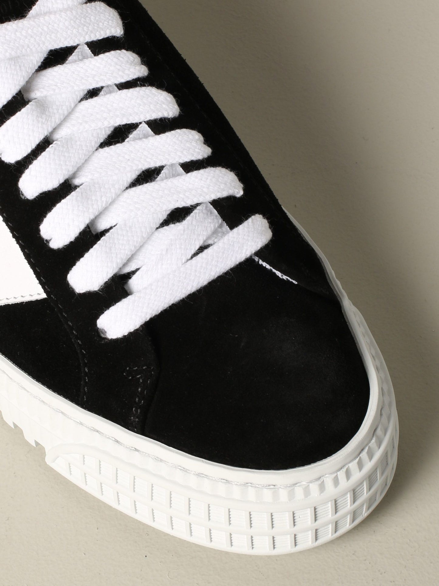 Suede Leather Arrow Logo Sneakers in Black