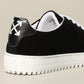 Suede Leather Arrow Logo Sneakers in Black