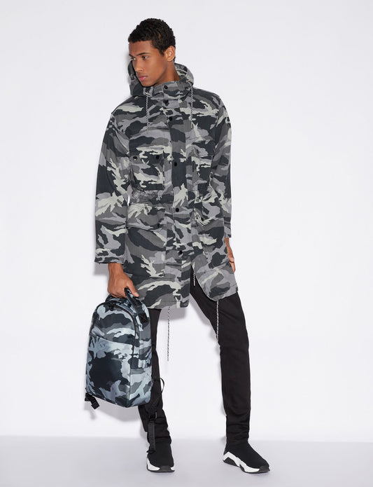 Camouflage Grey Hooded Trench Revolution