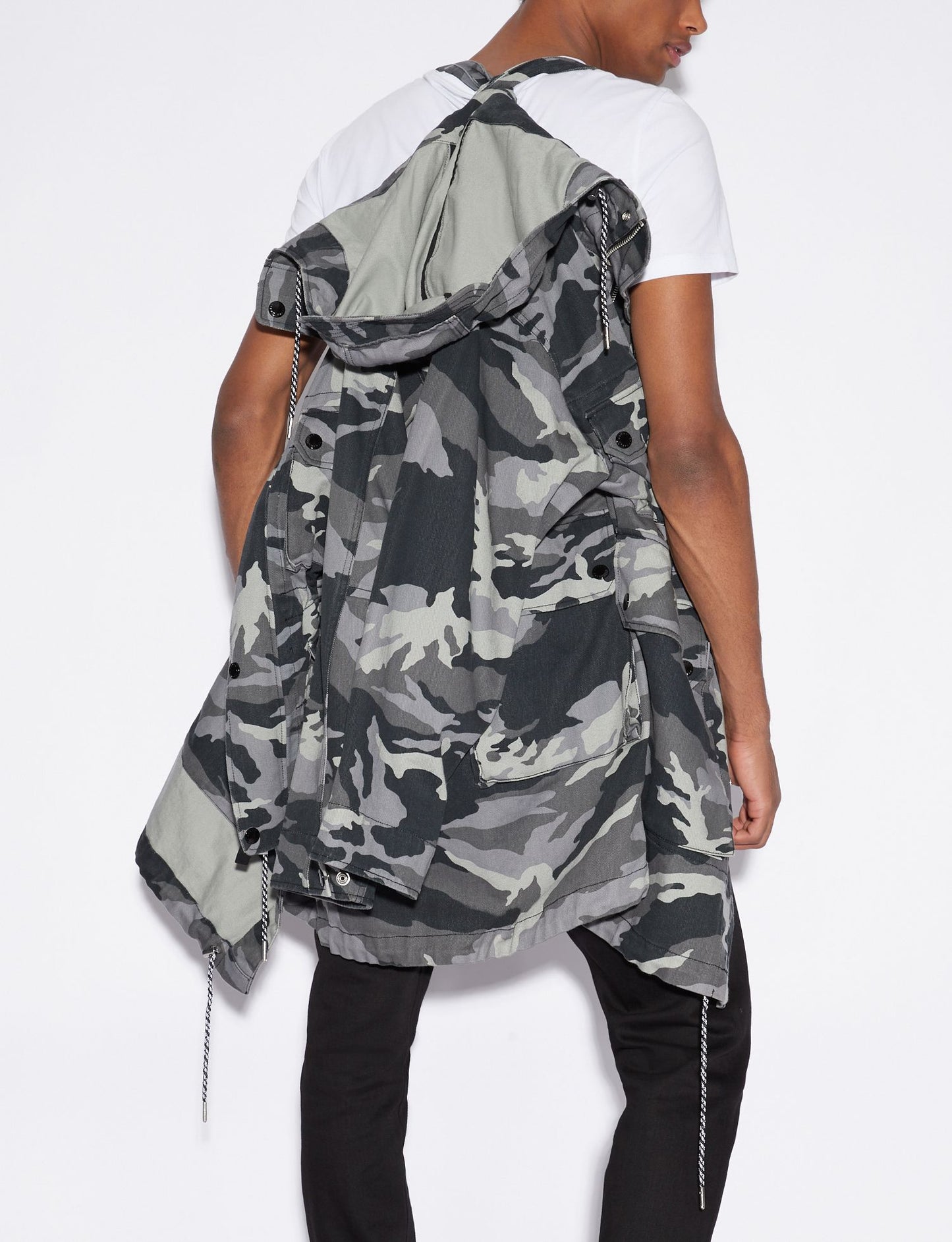 Camouflage Grey Hooded Trench Revolution