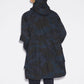 Camouflage Hooded Trench Coat in Dark Blue
