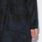 Camouflage Hooded Trench Coat in Dark Blue