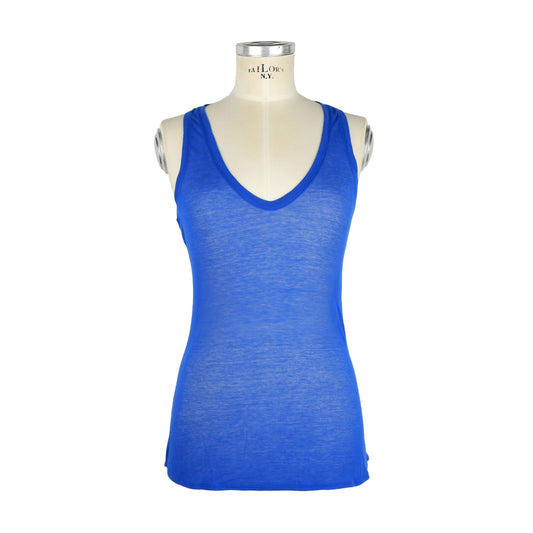 Elegant Blue Cotton Tank Top for Women