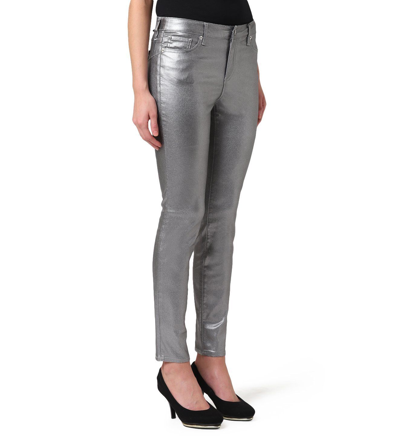 Elegant Silver Denim 5-Pocket Style