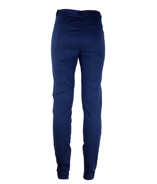 Chic Dark Blue Elasticized Trousers