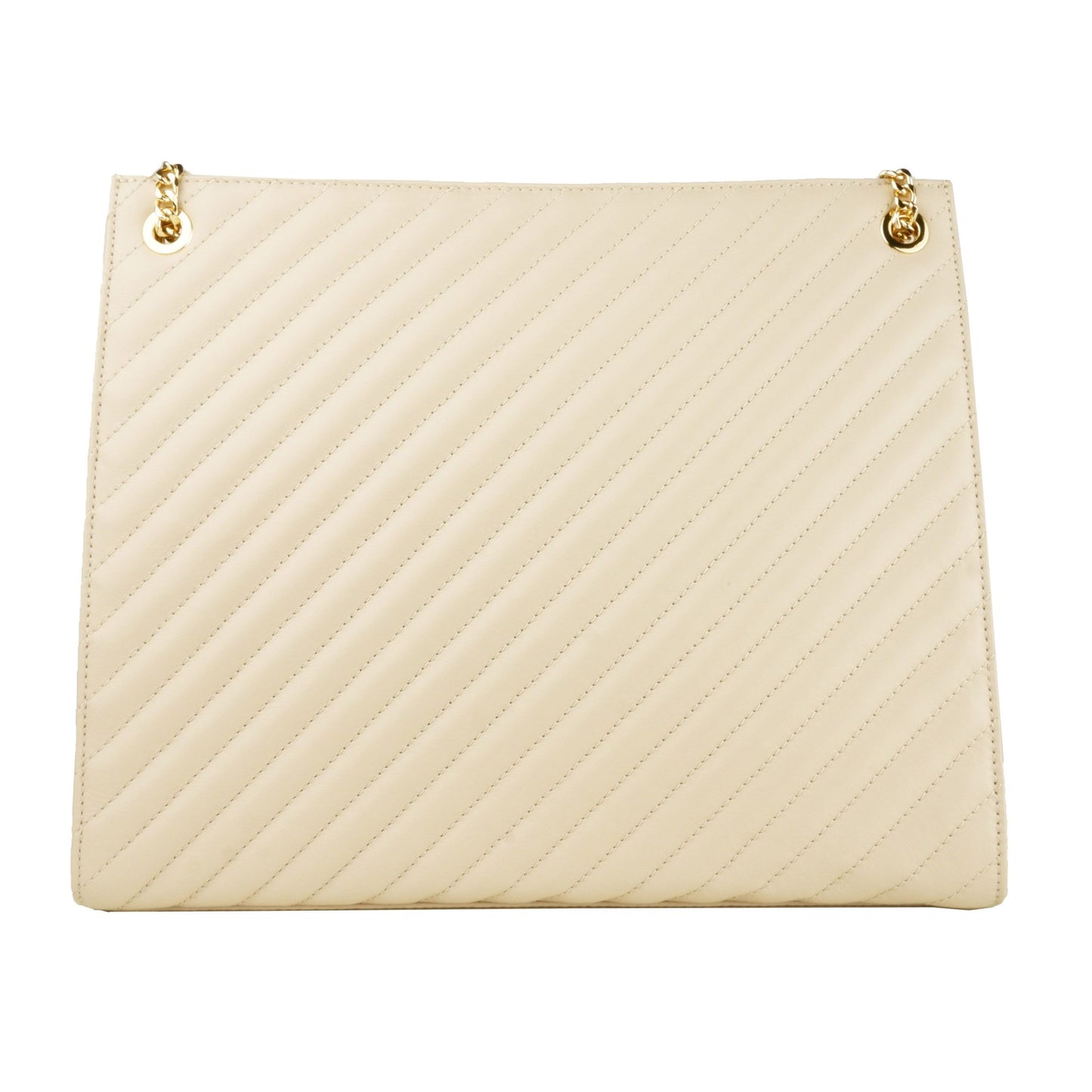 Beige Calf Leather Chic Shoulder Bag