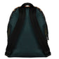 Elegant Green Tiger Print Backpack with Leather Accents