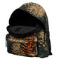 Elegant Green Tiger Print Backpack with Leather Accents