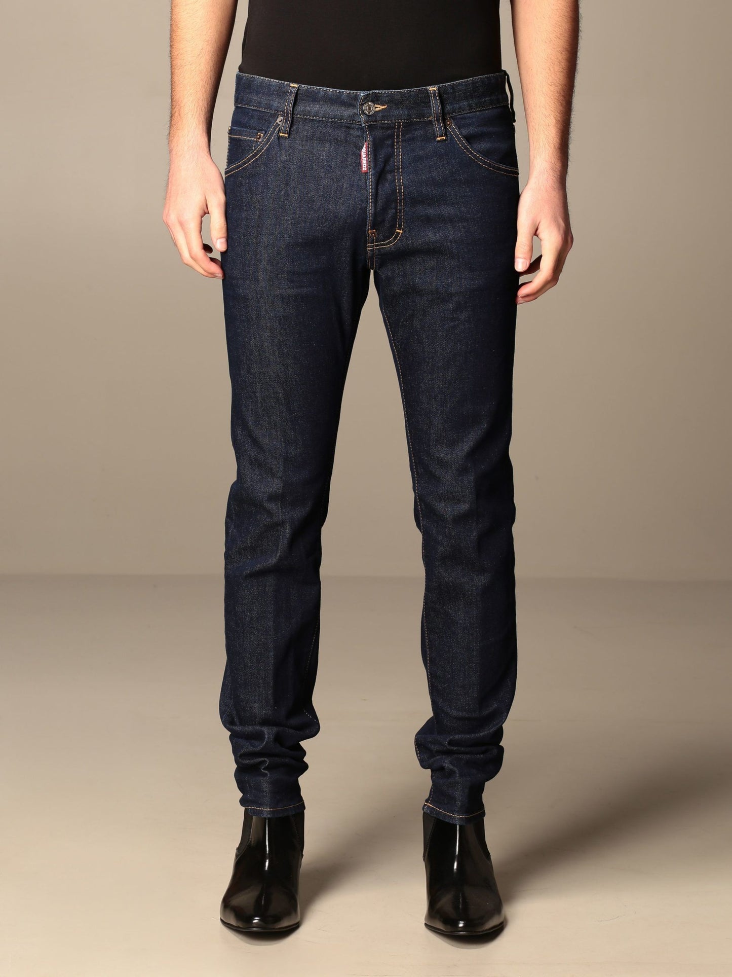 Elegant Dark Blue Denim Icon Jeans