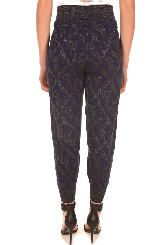 Metallic Jacquard Blue Chic Trousers