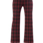Elegant Check Motif Flared Trousers
