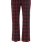 Elegant Check Motif Flared Trousers