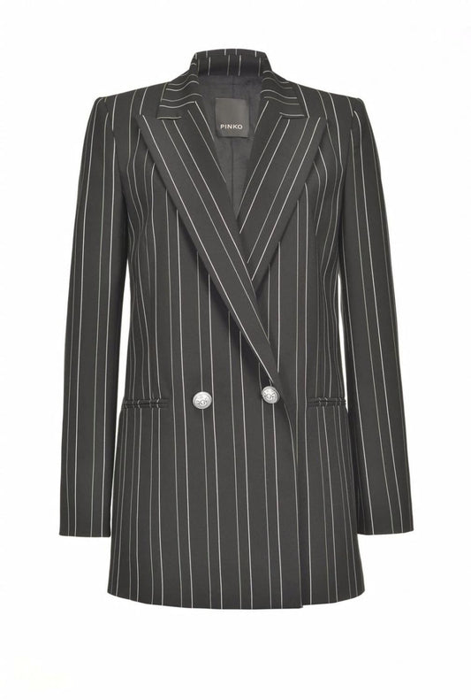 Black Stripe Double-Breasted Blazer