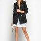 Black Stripe Double-Breasted Blazer