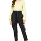 Elegant Stripe-Trimmed Black Pants