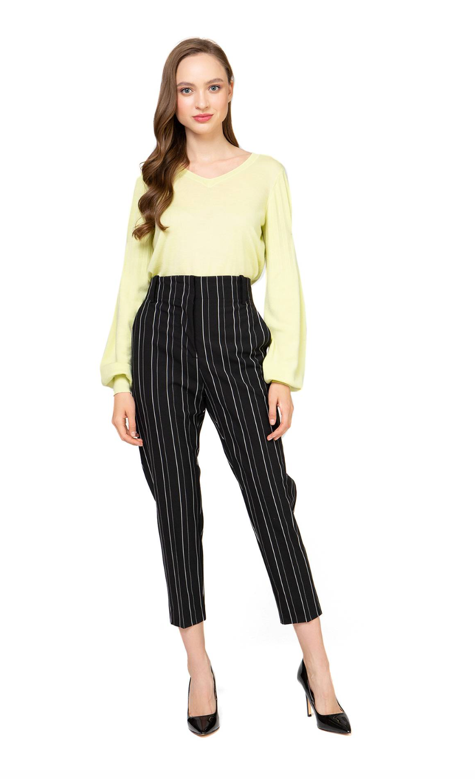 Elegant Stripe-Trimmed Black Pants