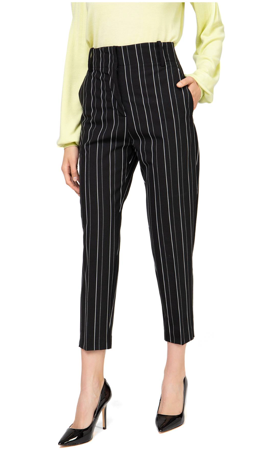 Elegant Stripe-Trimmed Black Pants