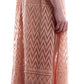Elegant Pink Lace Evening Dress with Pleats