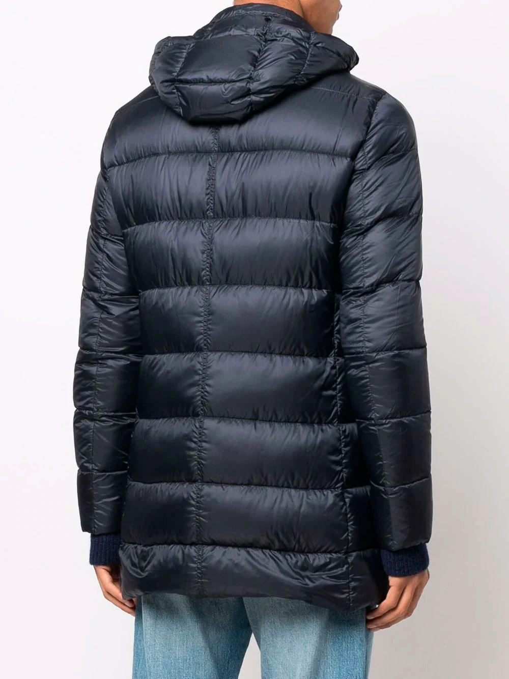 Elegant Navy Quilted Down Coat