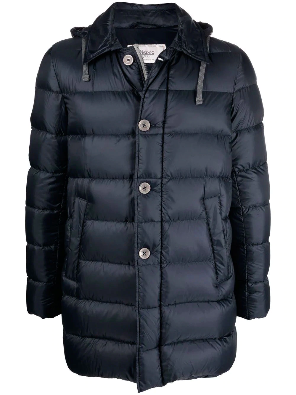 Elegant Navy Quilted Down Coat