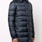 Elegant Navy Quilted Down Coat