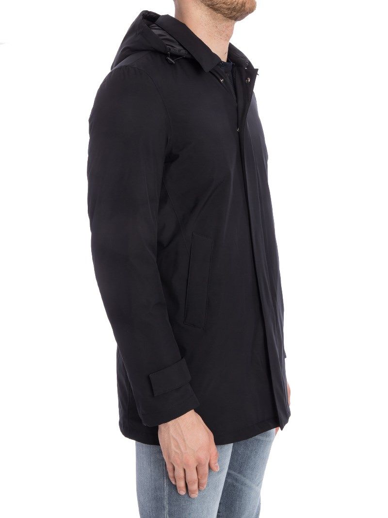 Elegant Black Down Jacket with Removable Hood