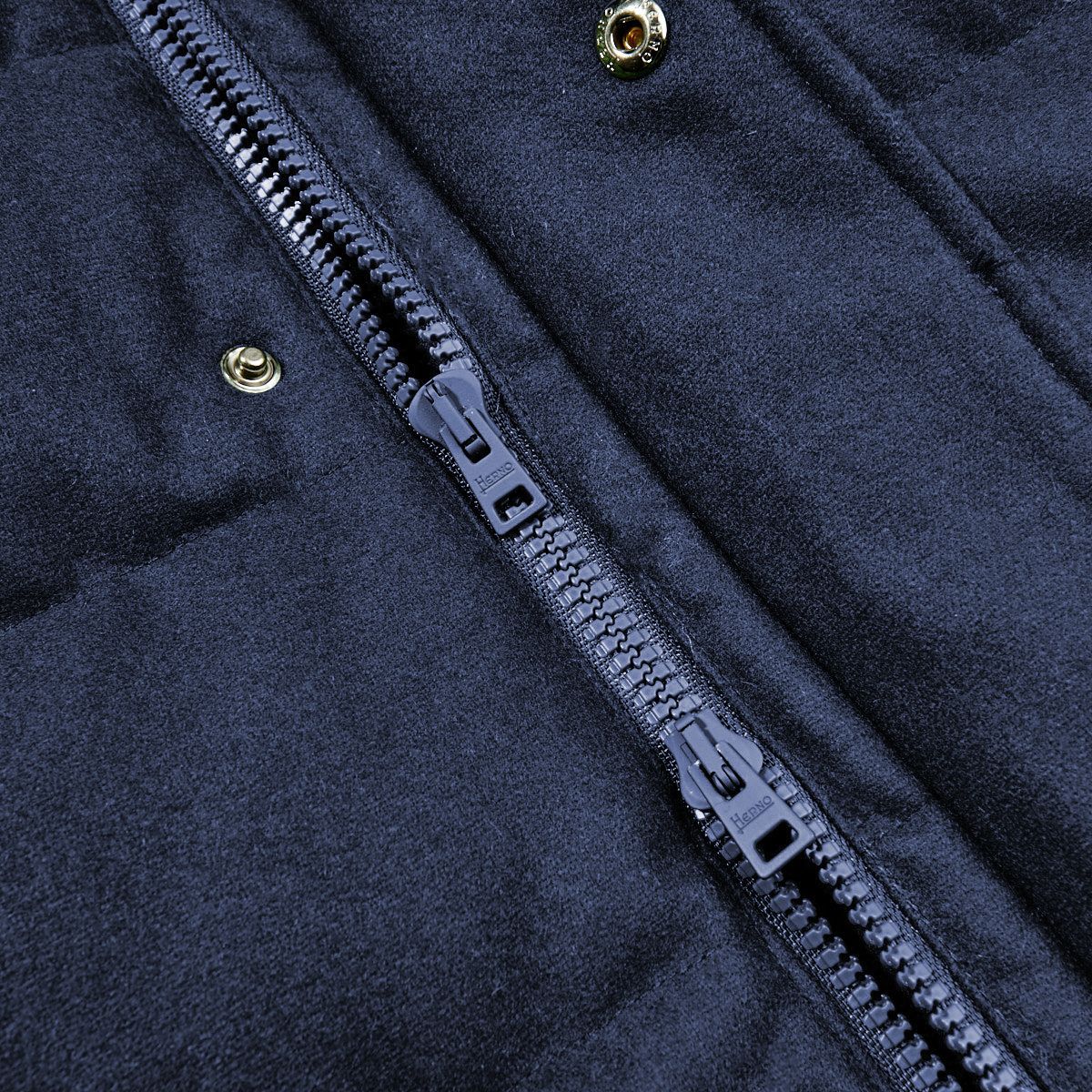 Elegant Blue Wool Blend Down Jacket with Hood