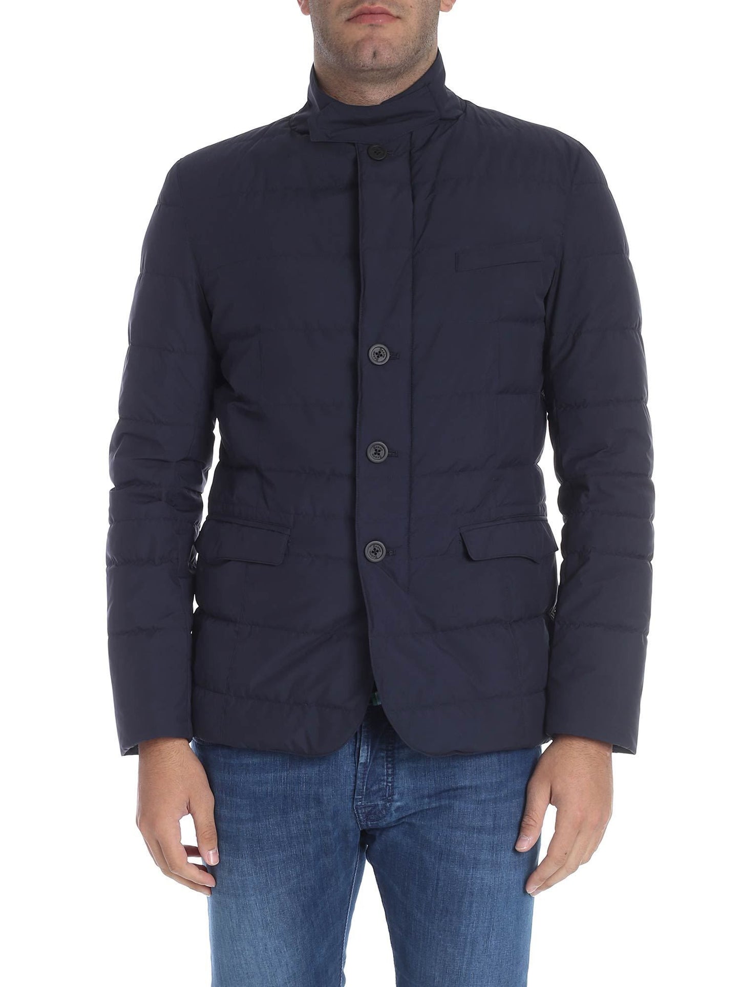 Elegant Blue Goose Down Jacket