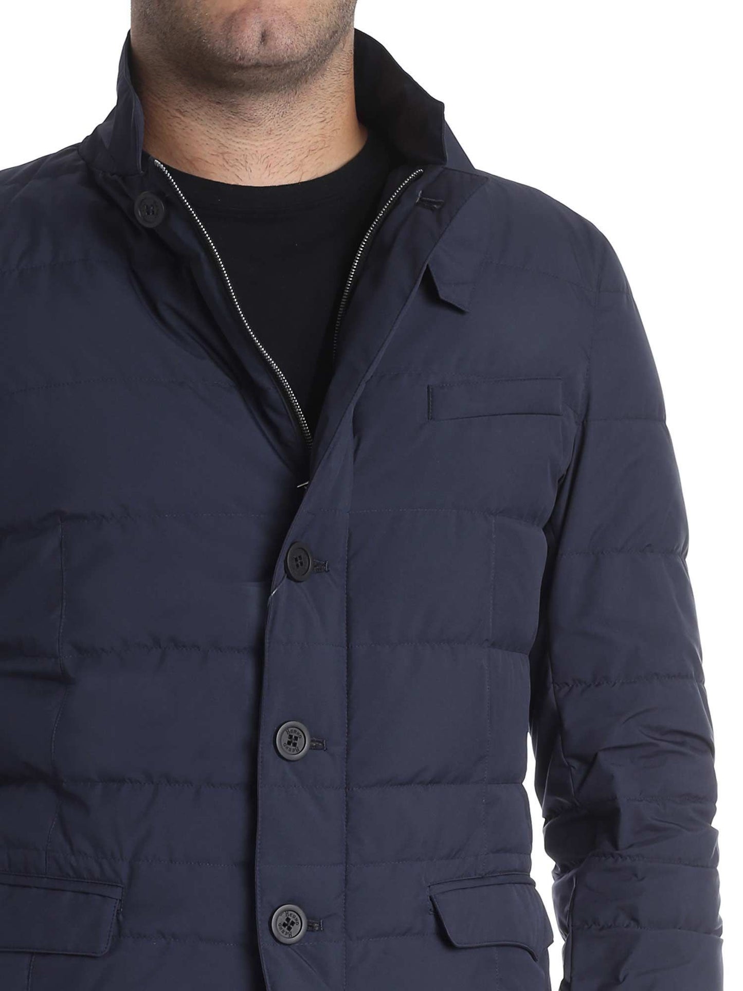 Elegant Blue Goose Down Jacket