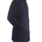Chic Blue Resort Coat with Detachable Hood