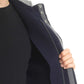 Chic Blue Resort Coat with Detachable Hood