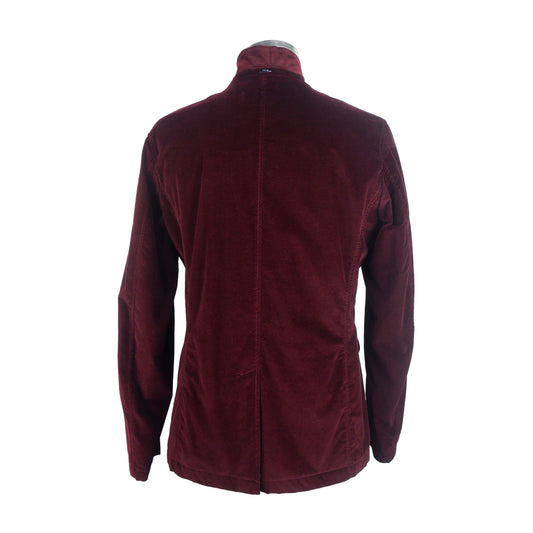 Elegant Red Cotton Velvet Jacket