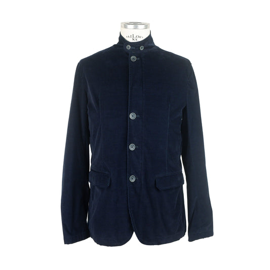 Elegant Cotton Velvet Jacket in Blue