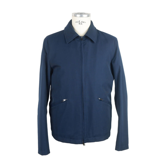 Elegant Blue Herno Jacket with Zip Pockets