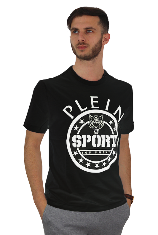 Sleek Embossed Logo Cotton Tee for Men