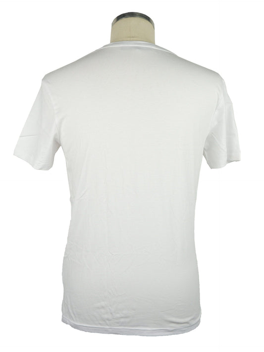 Elasticized White Tee with Signature Print