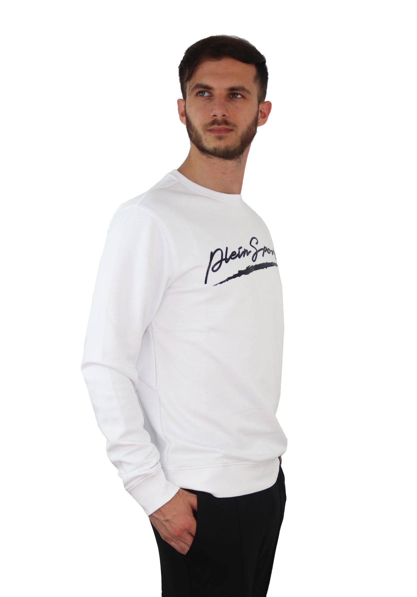 Embossed Logo Crewneck Sweatshirt in White