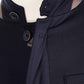Elegant Blue Wool Coat with High Collar