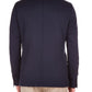 Elegant Blue Wool Coat with High Collar