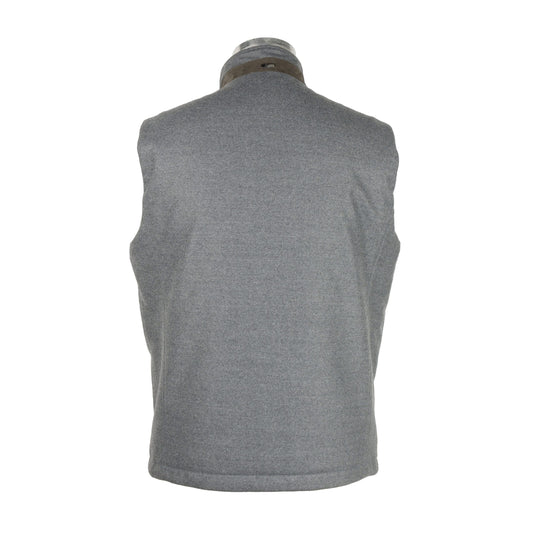 Sleek Sleeveless Wool Vest in Gray